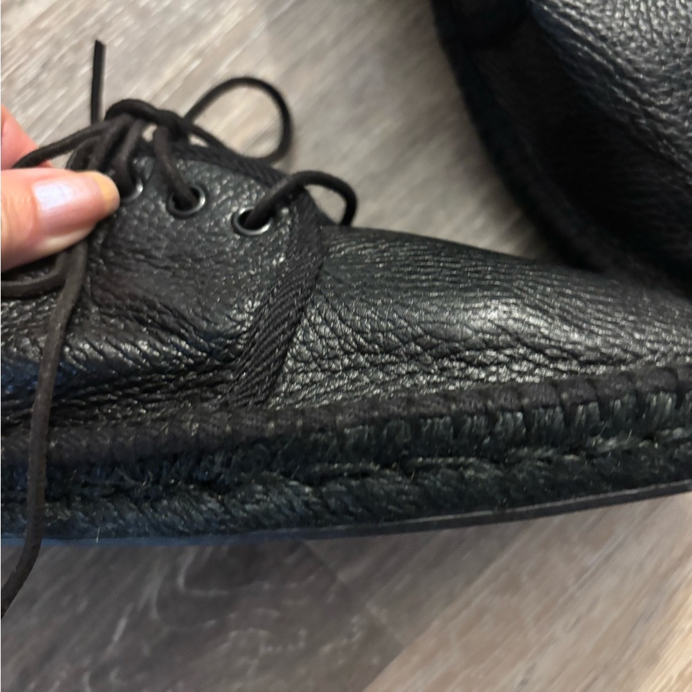 Saint Laurent Black Leather Men's Shoes Sz 40 EU Sz 7 US New - Picture 3 of 16